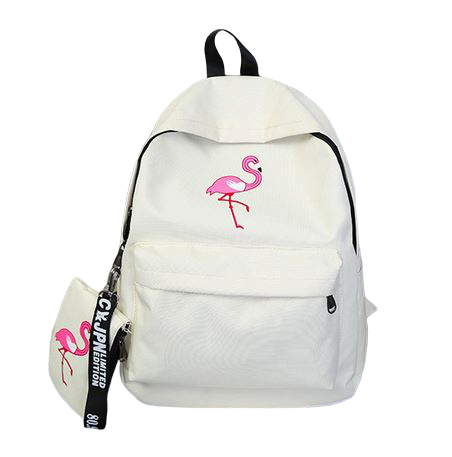 sac a dos cartable blanc flamant rose ecole