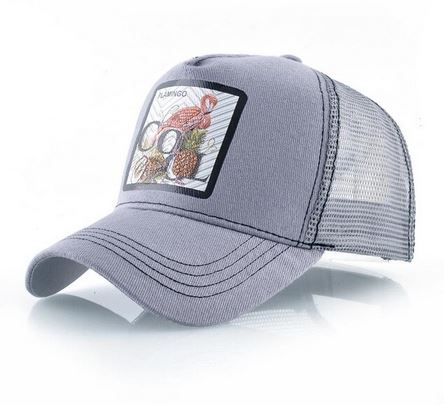 casquette grise flamant rose taille unique