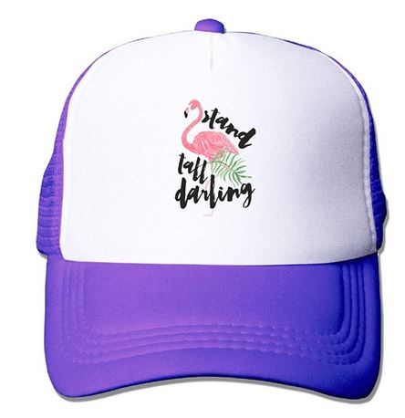 casquette parme violette lavande flamant rose message cheri