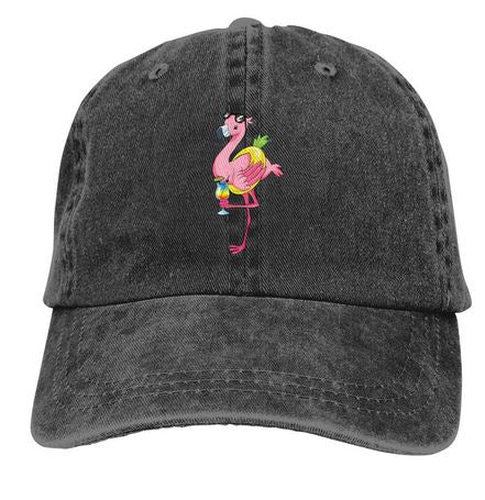casquette grise flamant rose humour taille unique