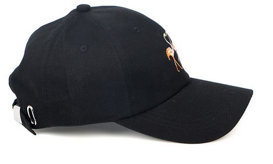 casquette noire flamant rose ajustable