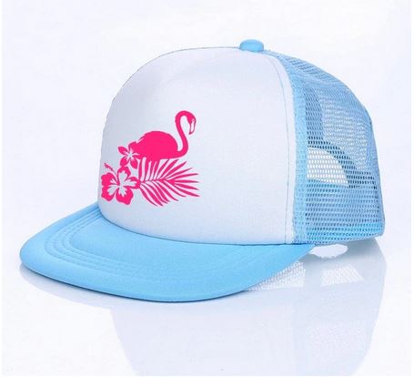 casquette bleu ciel flamant rose pour femme et homme