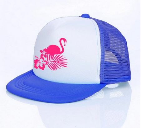 casquette bleu roi flamant rose unisexe