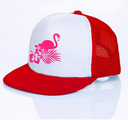 casquette rouge sang flamant rose