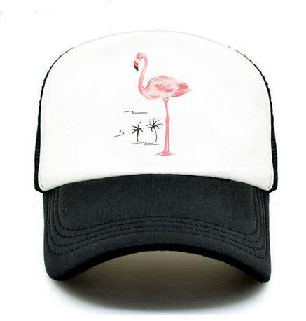 casquette flamant rose noir et blanche