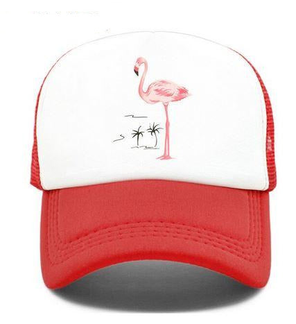 casquette rouge flamant rose tendance