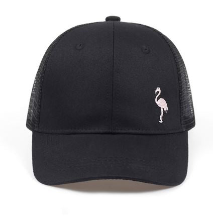 casquette mixte reglable noir flamant rose