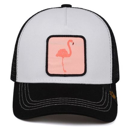 casquette avec flamant rose noire