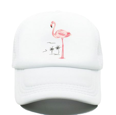 casquette blanche flamant rose mixte
