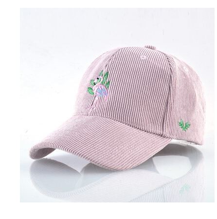 casquette chic flamant rose en velours