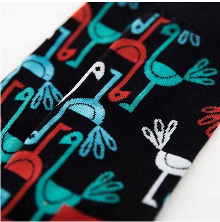 chaussettes flamant rose noires