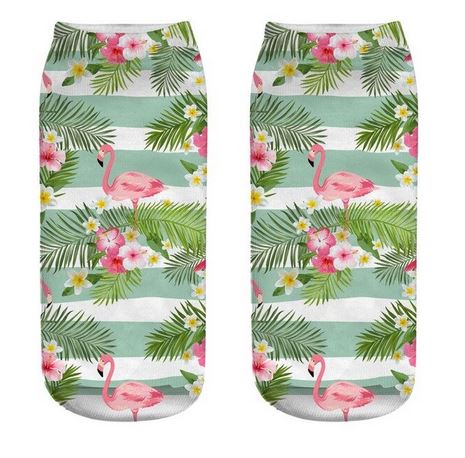 chaussettes flamant rose tropical