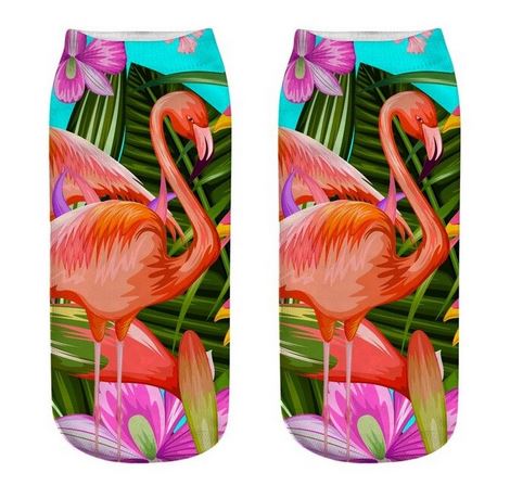 chaussettes flamant rose unisexe