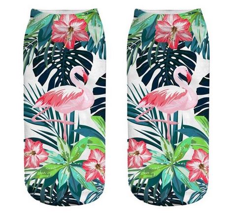 chaussettes flamant rose extensible