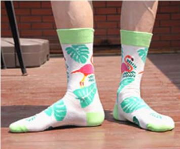chaussettes flamant rose unisexe