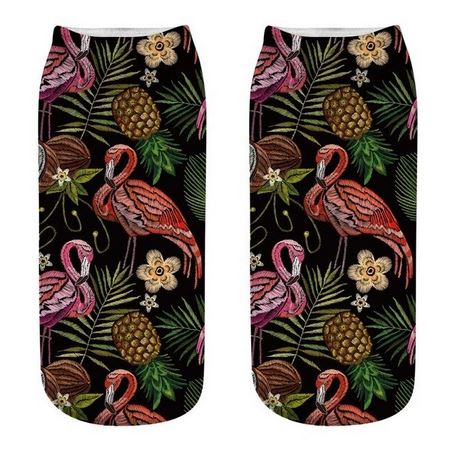 chaussettes flamant rose avec ananas