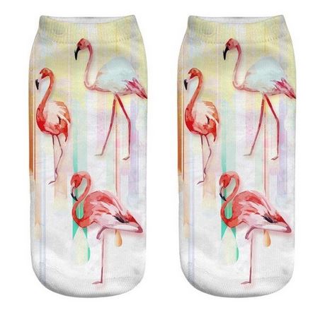 chaussettes basses flamant rose