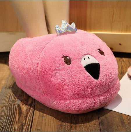 plus beau chausson flamant rose en peluche te douce