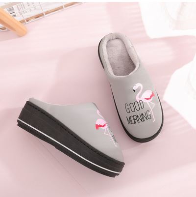 Chaussons Flamant Rose Compenses Gris chaussea