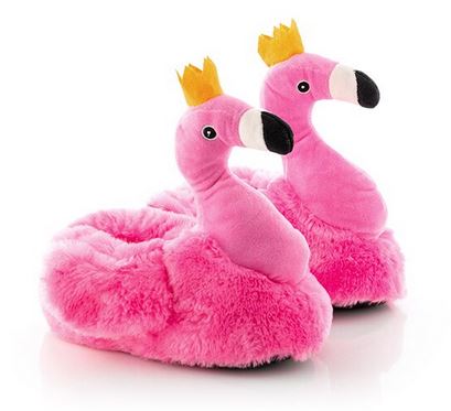 Chaussons doux avec Flamant Rose Couronne