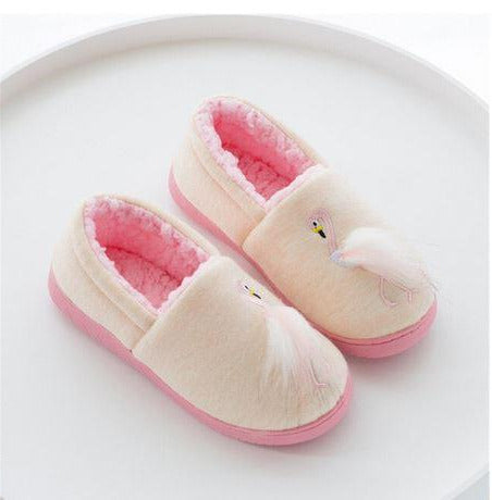 chaussons chauds pour ado flamant rose