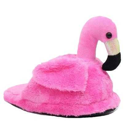 Chaussons tete de Flamant Rose