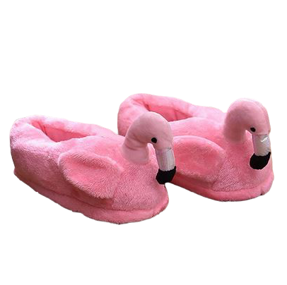 Chaussons avec Flamant Rose Pastel