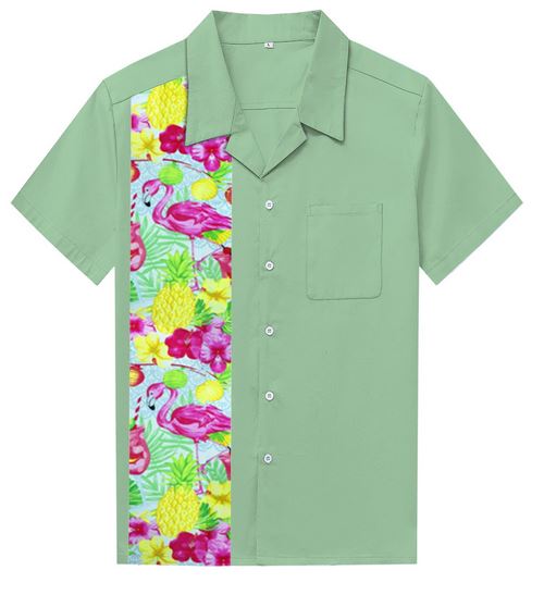 Chemise Homme avec Flamant Rose Tropical