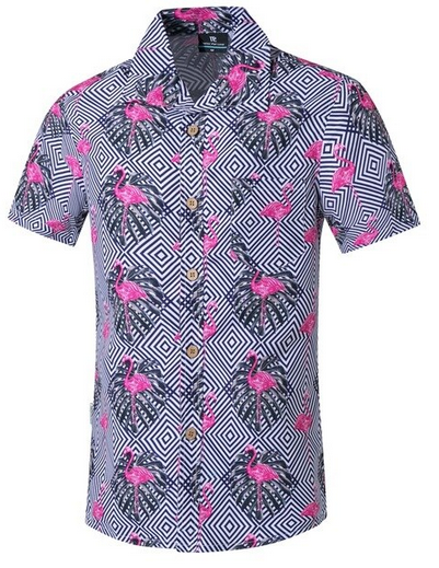 Chemise Motif Flamant Rose Géo