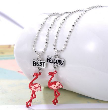 Collier Flamant Rose Best Friends bff