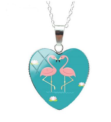 Collier Flamant Rose bleu