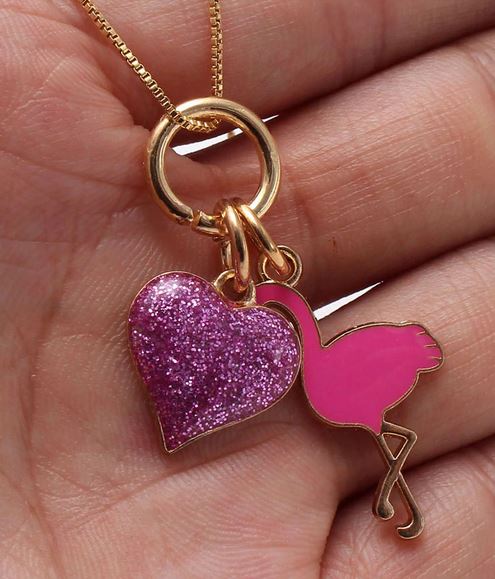 Collier Flamant Rose breloque pas cher