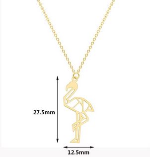 pendentif flamant rose geometrique