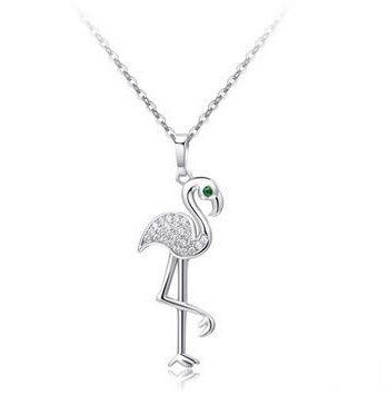 Collier Flamant Rose en Argent