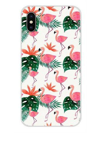 coque huawei decor paradisiaque flamant rose