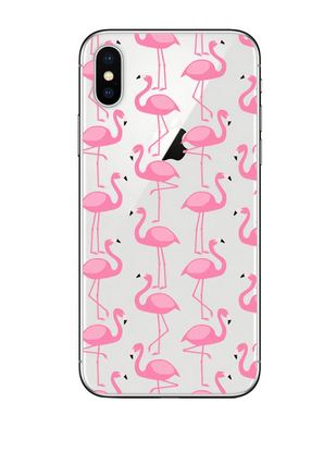 coque transparente iphone avec flamant rose