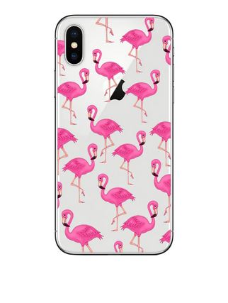 etui telephone silicone iphone flamant rose