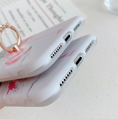 Coque Iphone Flamant Rose Tropical avec Bague