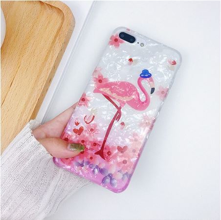 coque marbré iphone flamant rose