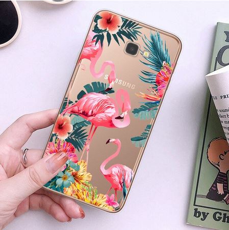 coque transparente flamant rose pour samsung