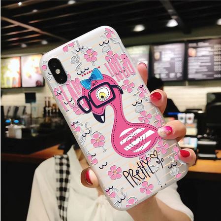 coque pour samsung avec flamant rose a lunettes