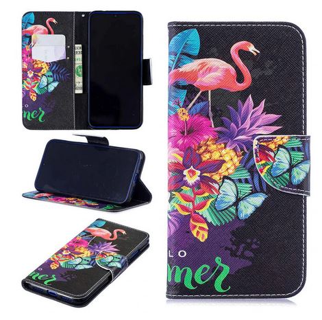 coque telephone flamant rose clapet cuir