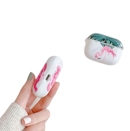 coque silicone airpods pro iphone flamant rose