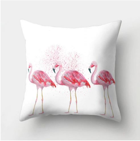 housse de coussin mode flamant rose design pas cher