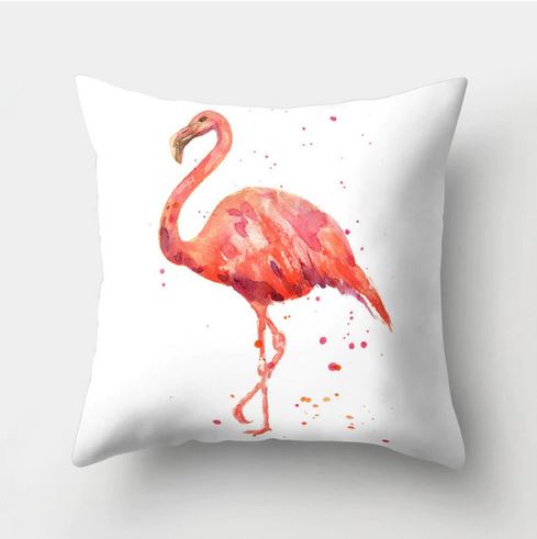housse de coussin peint flamant rose chic
