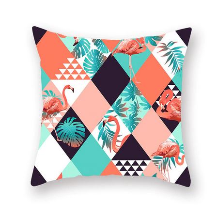 coussin contemporain flamant rose