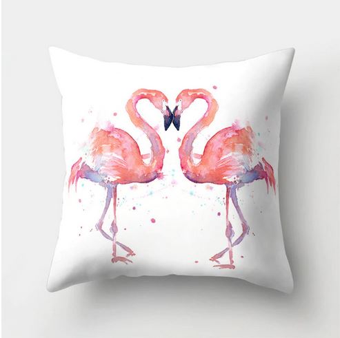 belles housses de coussins avec flamant rose en coton