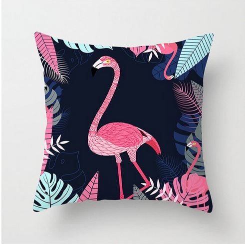housse de coussin design flamant rose