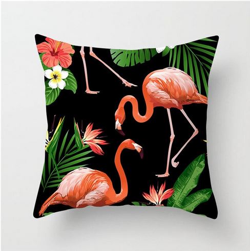 belle taie de coussin flamant rose noir chic classe tendance