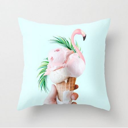 coussin glace en forme de flamant rose